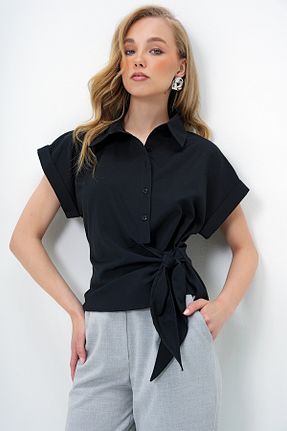 پیراهن مشکی زنانه Fitted Trend Alaçatı Stili - کد 930942667