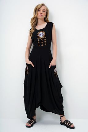 لباس مشکی زنانه بافتنی Trend Alaçatı Stili - کد 930942509