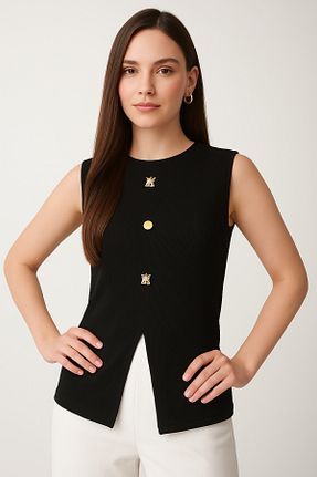 بلوز مشکی زنانه ساده Ahsenbutik - کد 928633740