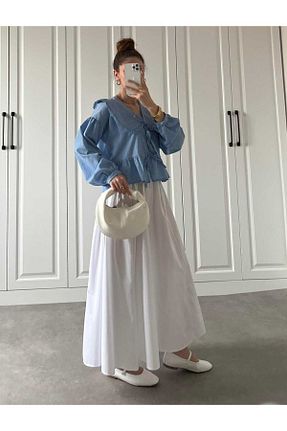 دامن سفید زنانه بافتنی Gülmude - کد 899160558
