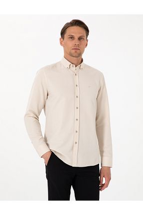 پیراهن بژ مردانه اسلیم فیت Pierre Cardin - کد 931138340