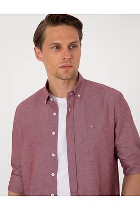 پیراهن زرشکی مردانه اسلیم فیت Pierre Cardin - کد 931138337