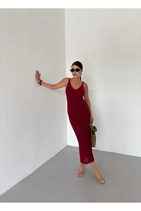 لباس زرشکی زنانه تریکو REDSONNE - کد 931212107