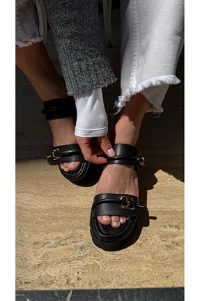 صندل مشکی زنانه پاشنه تخت by emine eren emotion shoes - کد 931164985