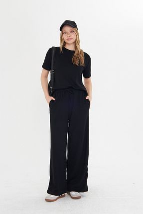 ست بالاتنه و پائین تنه مشکی زنانه بافتنی THIFF GYMWEAR - کد 927867719