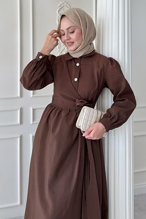 لباس حجاب قهوه ای زنانه رگولار InStyle - کد 931154965
