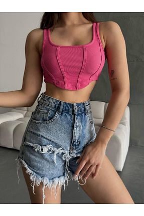 بلوز صورتی زنانه ساده Azelya - کد 931175507