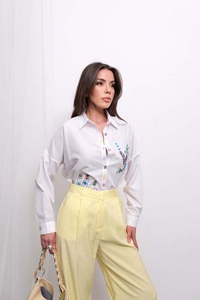 پیراهن سفید زنانه اورسایز Hatun Atila - کد 929477954