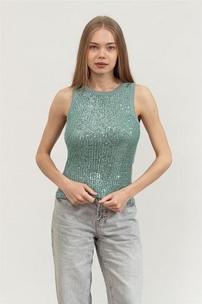 تیشرت سبز زنانه یقه دوچرخه Guess - کد 931181834