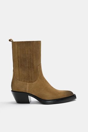 بوت / نیم بوت قهوه ای زنانه چرم مصنوعی Pull & Bear - کد 931185581