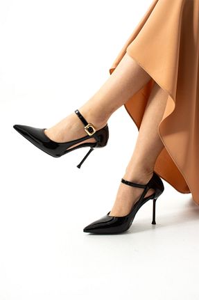 کفش استایلیتو مشکی پاشنه نازک Güllü Shoes - کد 931215055