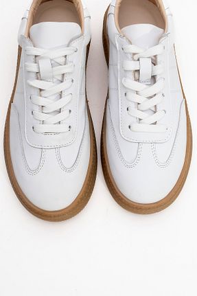 کفش اسنیکر سفید زنانه چرم اصل luvishoes - کد 931224096