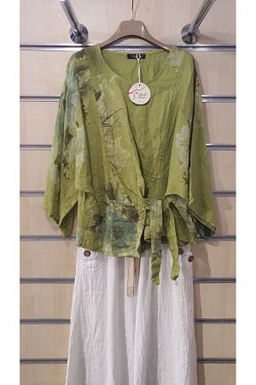 بلوز سبز زنانه گلدار Park Moda - کد 931216175