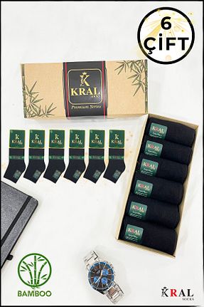 جوراب مشکی مردانه بامبو KRAL SOCKS - کد 931224582