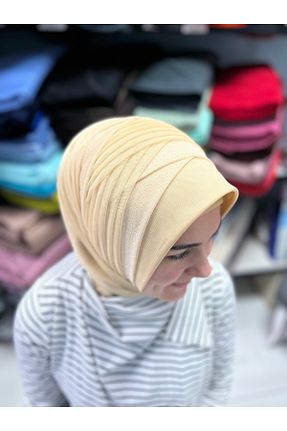 روسری زرد 100 x 100 Gülnur tasarım - کد 931241492