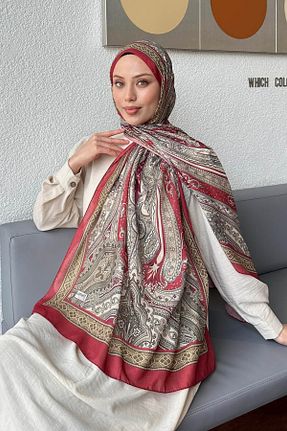 شال زرشکی زنانه lamelif - کد 931241419