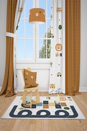 پرده زمینه زرد جیر Talia Home - کد 64423305