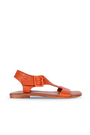 صندل نارنجی زنانه پاشنه تخت Bueno Shoes - کد 121433825