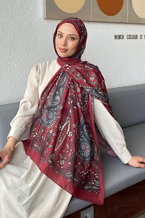 شال زرشکی زنانه lamelif - کد 931241286