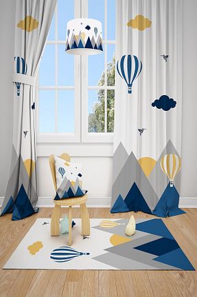 پرده زمینه آبی جیر Talia Home - کد 459676155