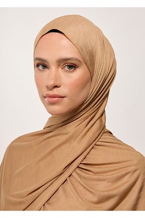 شال قهوه ای زنانه پنبه ای RABIAZ - کد 931256609