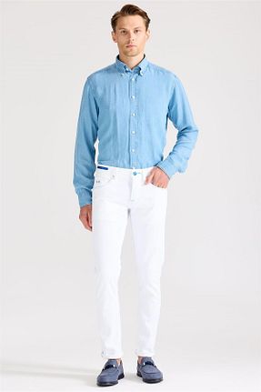 شلوار جین سفید مردانه پاچه تنگ TRAMAROSSA - کد 931248046