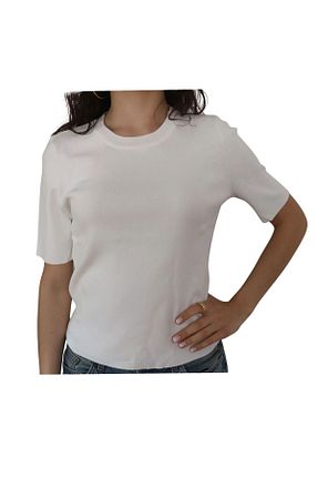 پلیور سفید زنانه ساده MODA - کد 931267759