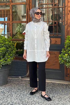تونیک حجاب نباتی زنانه پنبه پلی استر FUAT GÜRSEN - کد 931258391