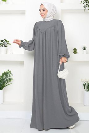 لباس حجاب طوسی زنانه رگولار hafsamina - کد 931245235