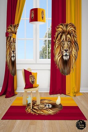 پرده زمینه زرد جیر Talia Home - کد 833692683