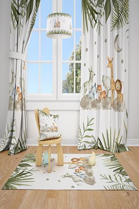 پرده زمینه سفید جیر Talia Home - کد 63291361