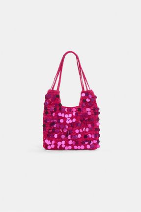 کیف دوشی صورتی زنانه پلی استر Stradivarius - کد 931255506