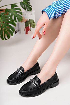 کفش کژوال مشکی زنانه چرم مصنوعی MİDDO - کد 882320241