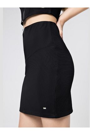دامن مشکی زنانه پارچه Loft - کد 673833166