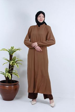 کلاه و ابایا قهوه ای زنانه پنبه پلی استر Fabric Wave - کد 931279710