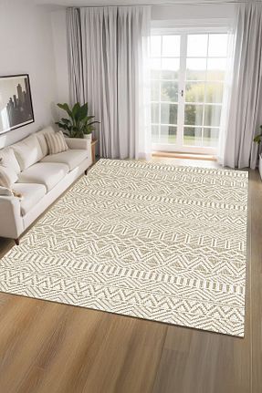 فرش بژ قابل شستشو ferahome - کد 930522195