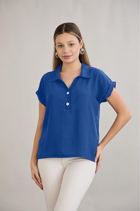 بلوز آبی زنانه ساده HOFY - کد 931304098