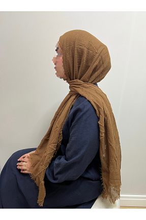 شال قهوه ای زنانه پنبه ای shop - کد 931302243