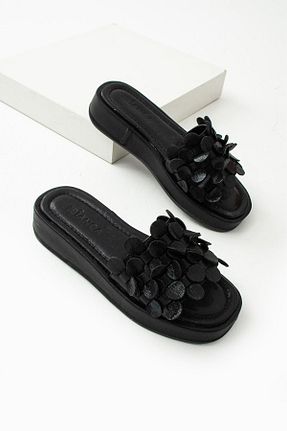 دمپائی مشکی زنانه چرم مصنوعی diclepolat - کد 930075788