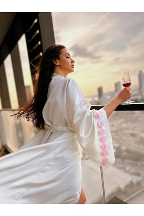 کیمونو و کافتان صورتی زنانه مخلوط ویسکون Serbella - کد 926336436