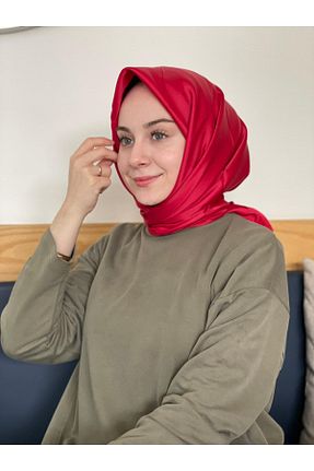 روسری قرمز پلی استر Siyane - کد 931306365