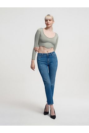 شلوار جین آبی زنانه رگولار Loft - کد 769195362