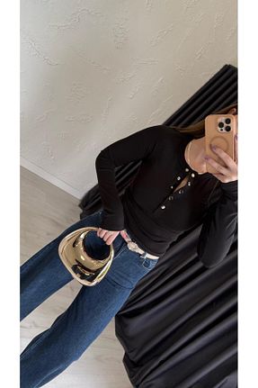 بلوز بژ زنانه ساده elif teke - کد 931316958