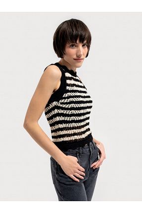 بلوز مشکی زنانه ساده Loft - کد 809187246