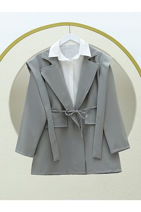کت طوسی زنانه رگولار Modamorfo - کد 931328034