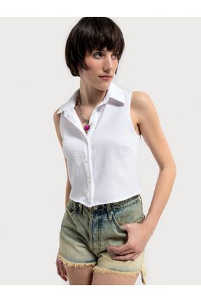 بلوز سفید زنانه ساده Loft - کد 813712618