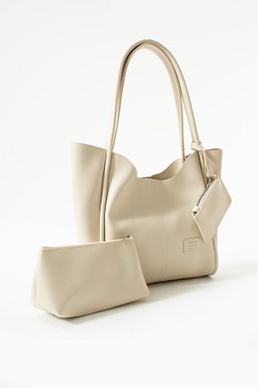 کیف دوشی بژ زنانه چرم مصنوعی NBİBAGS - کد 931347770
