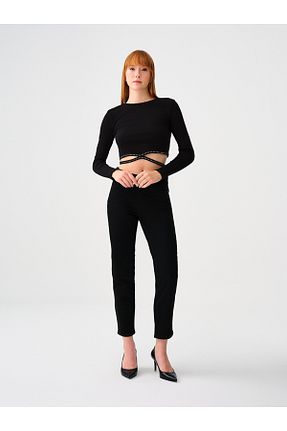 شلوار مشکی زنانه پارچه Loft - کد 859028986