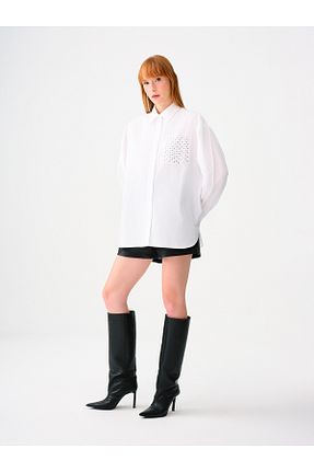 پیراهن سفید زنانه رگولار Loft - کد 859030361