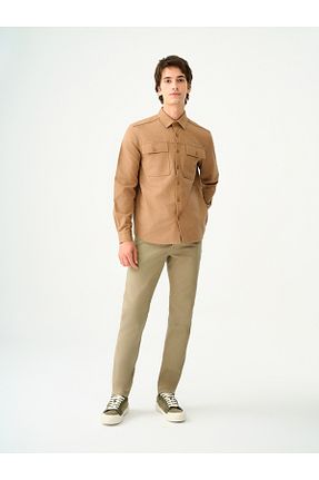 پیراهن قهوه ای مردانه رگولار Loft - کد 856138325